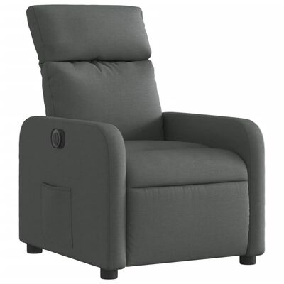 vidaXL Elektryczny fotel rozkładany, ciemnoszary, obity tkaniną