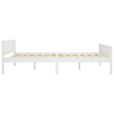 vidaXL Rama łóżka z litego drewna sosnowego, biała, 140 x 200 cm