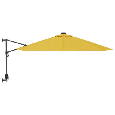 vidaXL Ścienny parasol ogrodowy, żółty, 290 cm