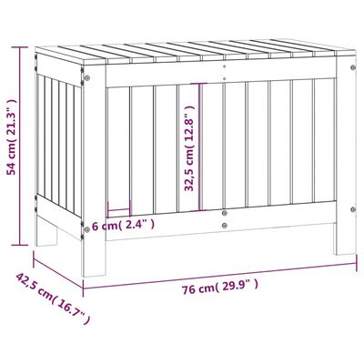 vidaXL Skrzynia ogrodowa, czarna, 76x42,5x54 cm, sosnowa