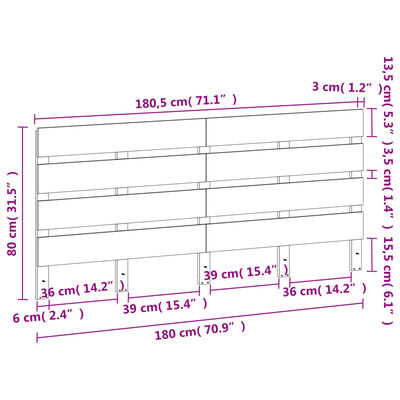 vidaXL Wezgłowie do łóżka, woskowy brąz, 135 cm, lite drewno sosnowe