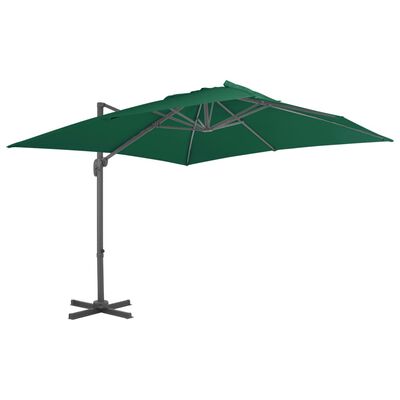 vidaXL Parasol wiszący z aluminiowym słupkiem, 300x300 cm, zielony