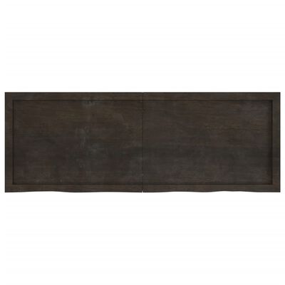 vidaXL Blat do łazienki, ciemnobrązowy, 140x50x(2-4) cm, lite drewno