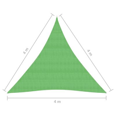 vidaXL Żagiel przeciwsłoneczny, 160 g/m², jasnozielony, 4x4x4 m, HDPE