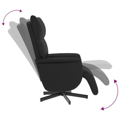 vidaXL Rozkładany fotel z podnóżkiem, czarny, sztuczna skóra