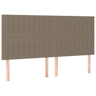 vidaXL Zagłówek do łóżka z LED, taupe, 160x5x118/128 cm, tkanina