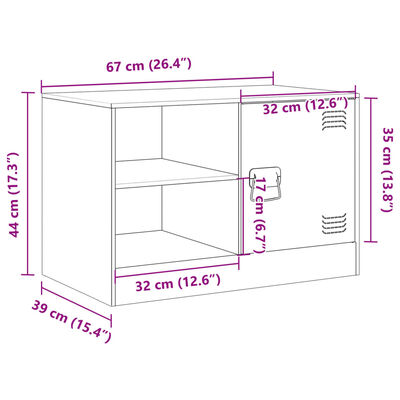 vidaXL Szafki pod telewizor, 2 szt., antracytowe, 67x39x44 cm, stalowe