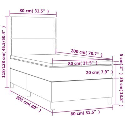 vidaXL Łóżko kontynentalne z materacem, czarne, ekoskóra 80x200 cm