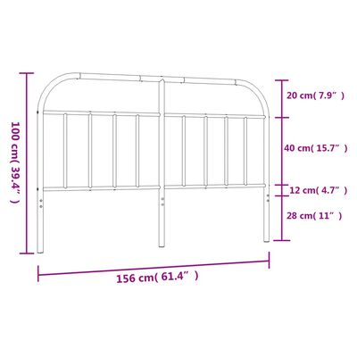 vidaXL Metalowe wezgłowie, białe, 150 cm