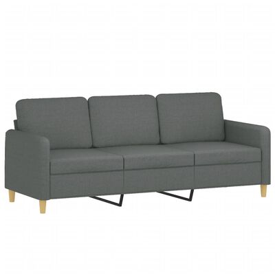 vidaXL 3-osobowa sofa z podnóżkiem, ciemnoszary, 180 cm, tkaniną