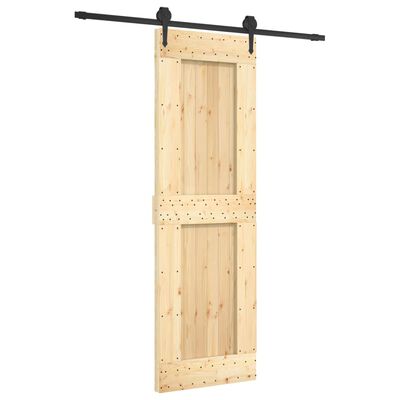 vidaXL Drzwi przesuwne z osprzętem, 70x210 cm, lite drewno sosnowe