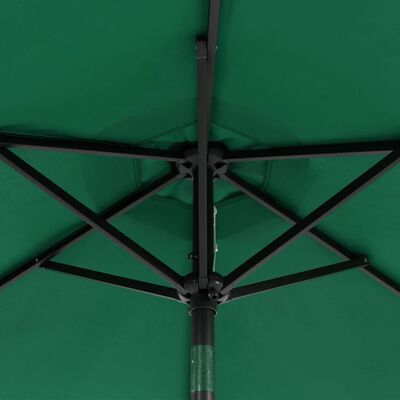 vidaXL Parasol ogrodowy na stalowym słupku, zielony, 225x225x212 cm