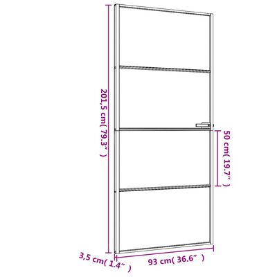 vidaXL Drzwi wewnętrzne, czarne, 93x201,5 cm, szkło i aluminium