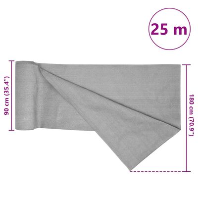 vidaXL Siatka cieniująca, jasnoszara, 1,8x25 m, HDPE, 75 g/m²