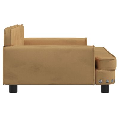 vidaXL Sofa dla dzieci, brązowa, 90x53x30 cm, aksamit