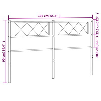 vidaXL Metalowe wezgłowie, czarne, 160 cm