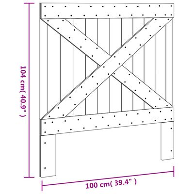 vidaXL Wezgłowie łóżka, 100x104 cm, lite drewno sosnowe