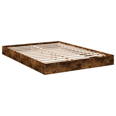 vidaXL Rama łóżka, przydymiony dąb, 120x200cm, materiał drewnopochodny