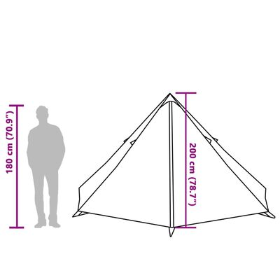 vidaXL Namiot rodzinny tipi, 8-os., niebieski, wodoszczelny