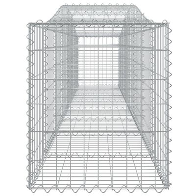 vidaXL Kosze gabionowe, 4 szt, 400x50x60/80 cm, galwanizowane żelazo