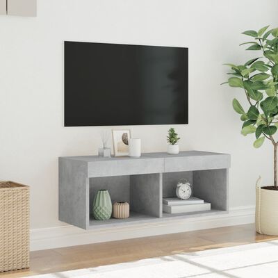 vidaXL Szafka TV z oświetleniem LED, szarość betonu, 80x30x30 cm