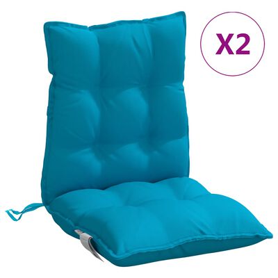 vidaXL Poduszki na krzesła z niskim oparciem, 2 szt., jasnoniebieskie