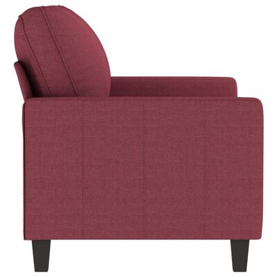 vidaXL Sofa 2-osobowa, winna czerwień, 120 cm, tapicerowana tkaniną