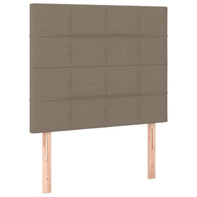 vidaXL Zagłówek do łóżka z LED, taupe, 100x5x118/128 cm, tkanina