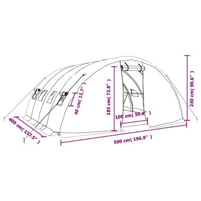 vidaXL Szklarnia ze stalową ramą, biała, 20 m², 5x4x2,3 m