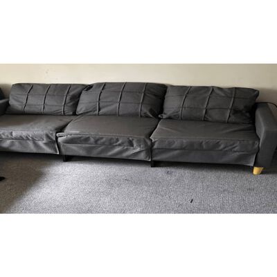 vidaXL Sofa 3-osobowa, ciemnoszara, 180 cm, tkanina, klasa B