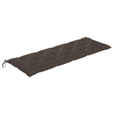 vidaXL Ławka Batavia z poduszką w kolorze taupe, 150 cm, drewno tekowe