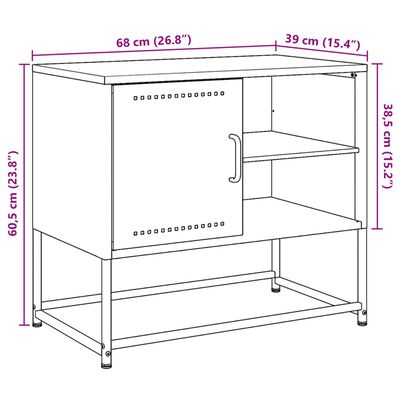 vidaXL Szafka pod telewizor, różowa, 100,5x39x60,5 cm, stalowa