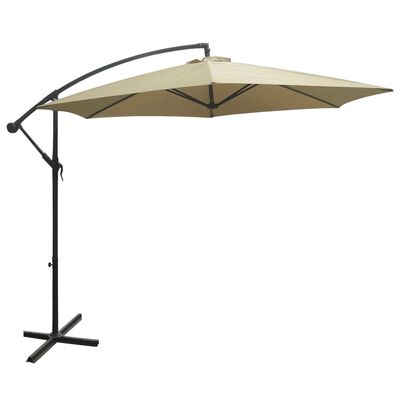 HI Parasol ogrodowy, wiszący, 3 m, beżowy, UV50+