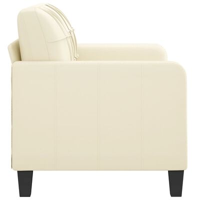 vidaXL 2-osobowa sofa, kremowy, 120 cm, sztuczna skóra