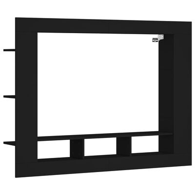 vidaXL Szafka pod TV, czarna, 152x22x113 cm, materiał drewnopochodny