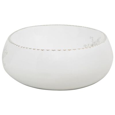 vidaXL Umywalka nablatowa, biała, owalna, 59x40x15 cm, ceramiczna