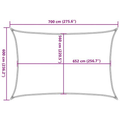 vidaXL Żagiel przeciwsłoneczny, piaskowy, 7x6 m, 100% poliester