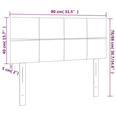 vidaXL Zagłówek do łóżka z LED, taupe, 80x5x78/88 cm, tkanina