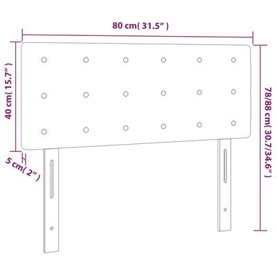 vidaXL Zagłówek do łóżka z LED, taupe, 80x5x78/88 cm, tkanina