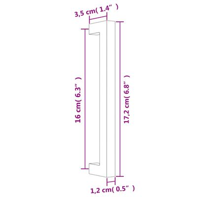 vidaXL Uchwyty do szafek, 10 szt., czarne, 160 mm, stal nierdzewna