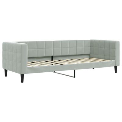 vidaXL Sofa rozsuwana, jasnoszara, 90x200 cm, aksamit