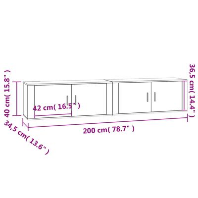 vidaXL Wiszące szafki telewizyjne, 2 szt., białe, 100x34,5x40 cm