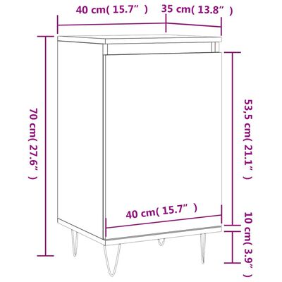 vidaXL Komoda, brązowy dąb, 40x35x70 cm, materiał drewnopochodny