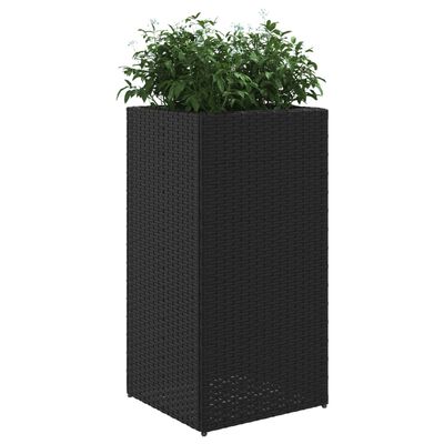 vidaXL Donice ogrodowe, 2 szt., czarne, 40x40x80 cm, rattan PE