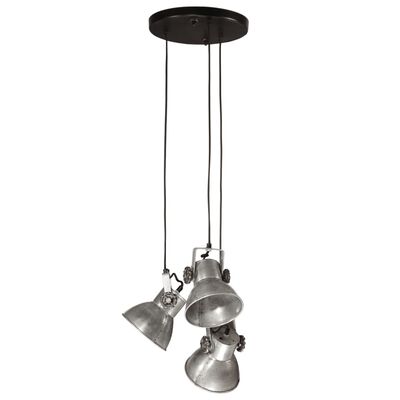 vidaXL Lampa wisząca, 25 W, srebro vintage, 30x30x100 cm, E27