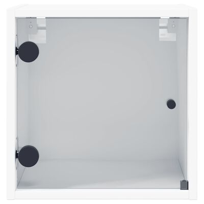 vidaXL Szafki nocne ze szklanymi drzwiami, 2 szt., białe, 35x37x35 cm