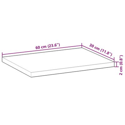 vidaXL Półki ścienne, 3 szt., 60x30x2 cm, surowe lite drewno akacjowe