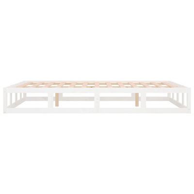 vidaXL Rama łóżka, biała, 120 x 200 cm, lite drewno