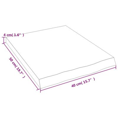 vidaXL Półka, 40x50x(2-4) cm, surowe lite drewno dębowe