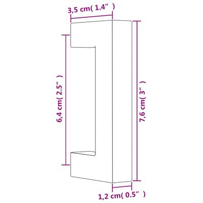 vidaXL Uchwyty do szafek, 10 szt., czarne, 64 mm, stal nierdzewna